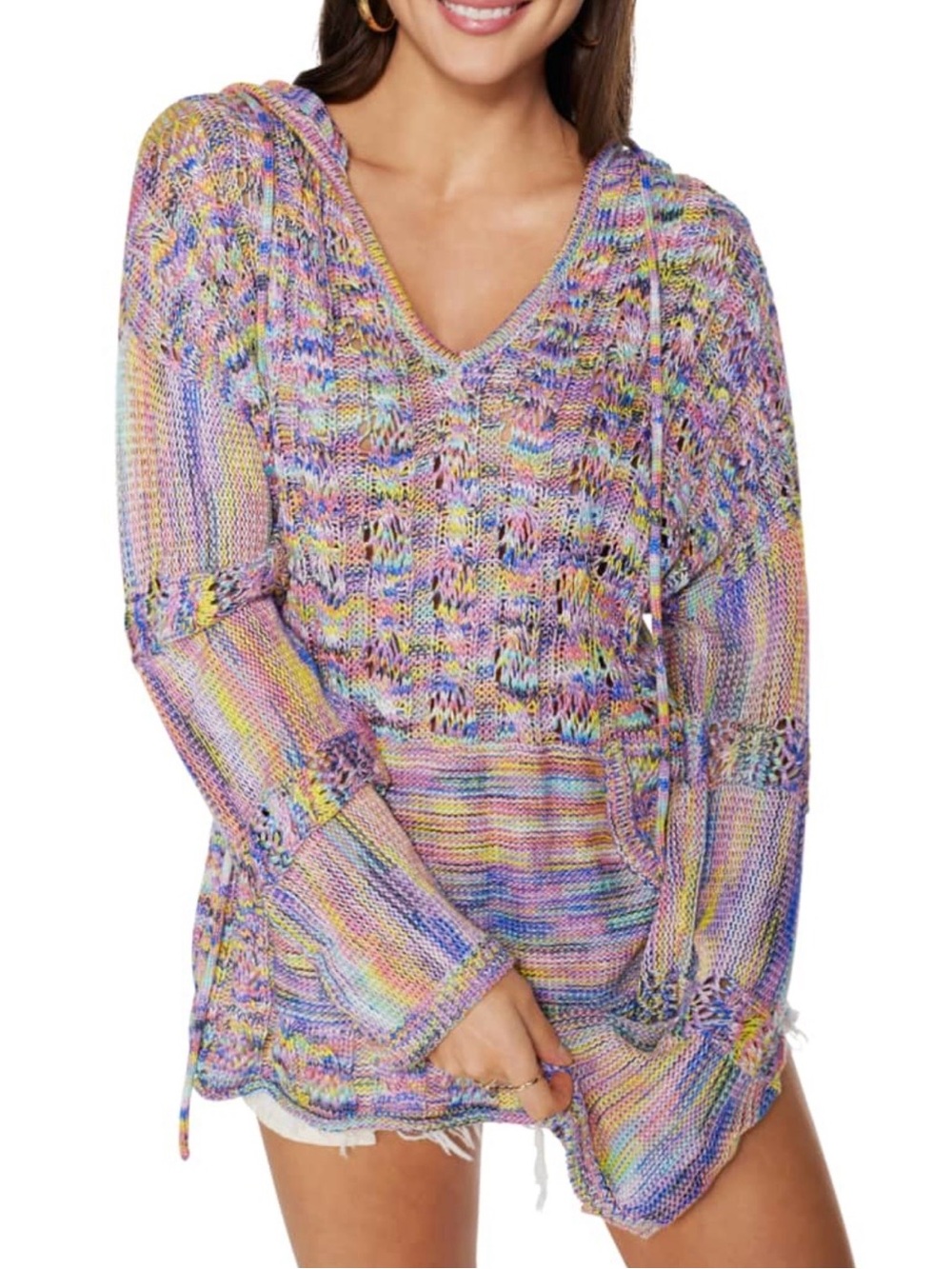 Ramy Brook Abby Multicolor Hooded Sweater